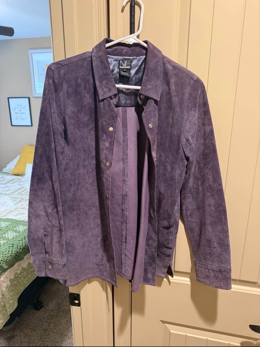 NDF Purple Suede Button-Front Jacket